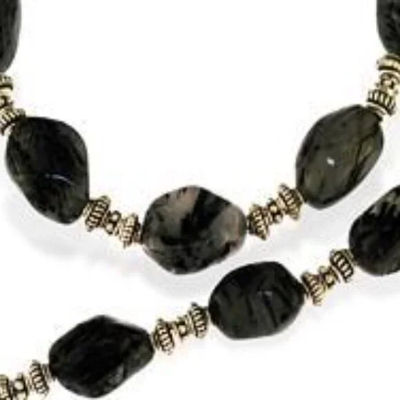 Tourmalinated Quartz Necklace & Bracelet Set - Picture 1 of 3